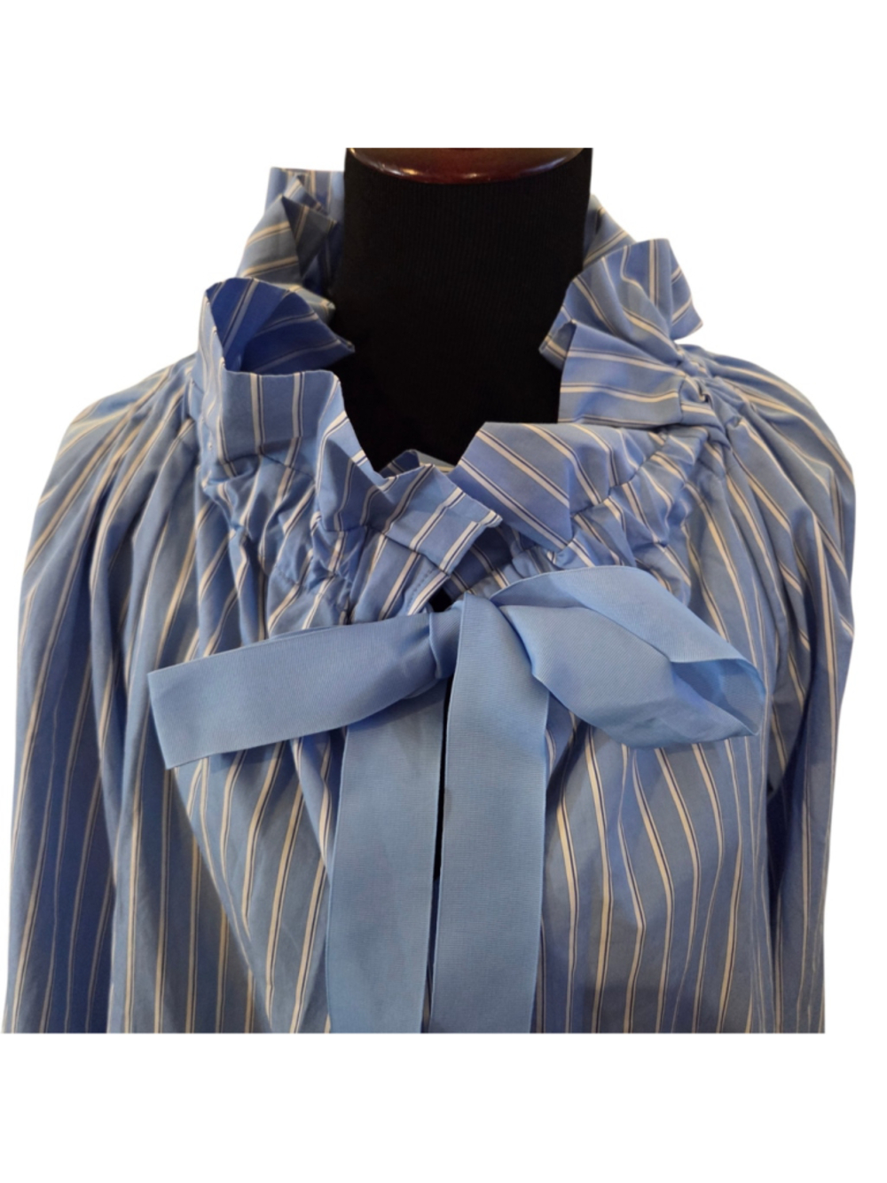 Free Assembly Striped Blouse, Size XS, Blue and White - Picture 3 of 7